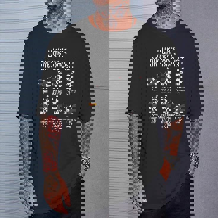 シベリアン・ハスキー毎日のやることリスト犬 Tシャツ 彼への贈り物