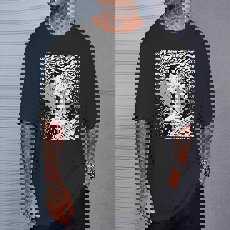 シンセサイザー テクノ 音楽 面白い サムライ シンセサイザー 長袖tシャツ Tシャツ 彼への贈り物