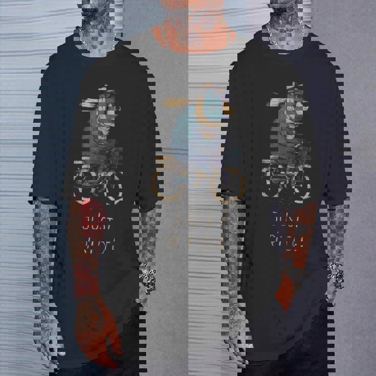 ジャストライド バイクティー。自転車用ティーの上のかわいい熊 Tシャツ 彼への贈り物