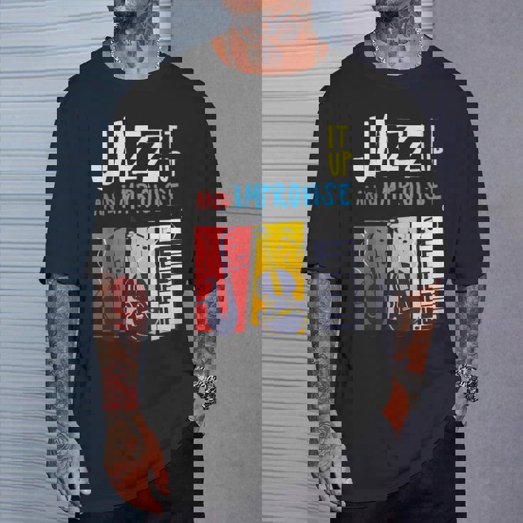 ジャズ・イット・アップ・アンド・インプロヴィーズ・ジャズ Tシャツ 彼への贈り物