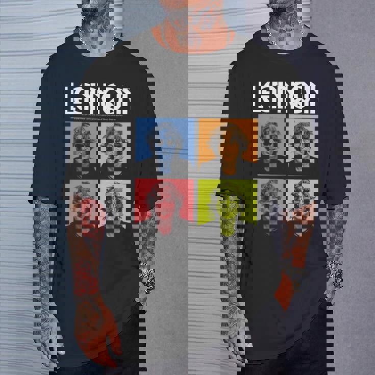 ジョン・レノン カラーブロック 長袖tシャツ Tシャツ 彼への贈り物