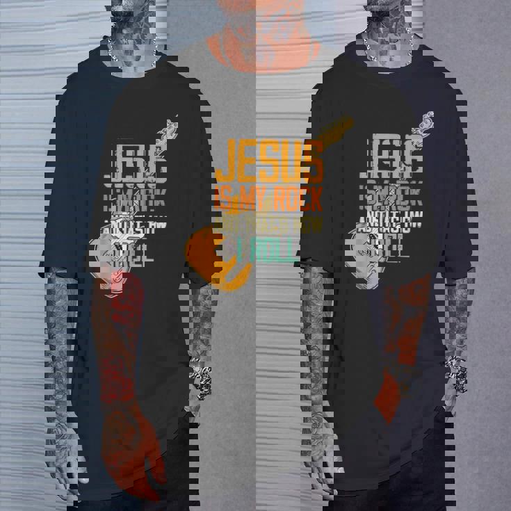 ジーザス・イズ・マイ・ロック・アンド・ザット・イズ・ハウ・アイ・ロール クリスチャン Tシャツ 彼への贈り物