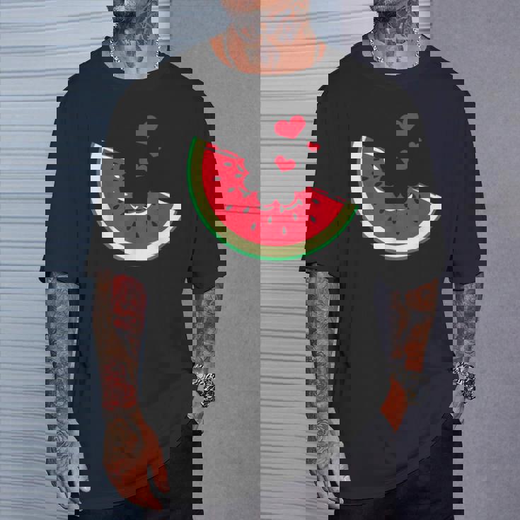 スイカ スライス メロン 夏休み シーズン フルーツ愛好家 Tシャツ 彼への贈り物