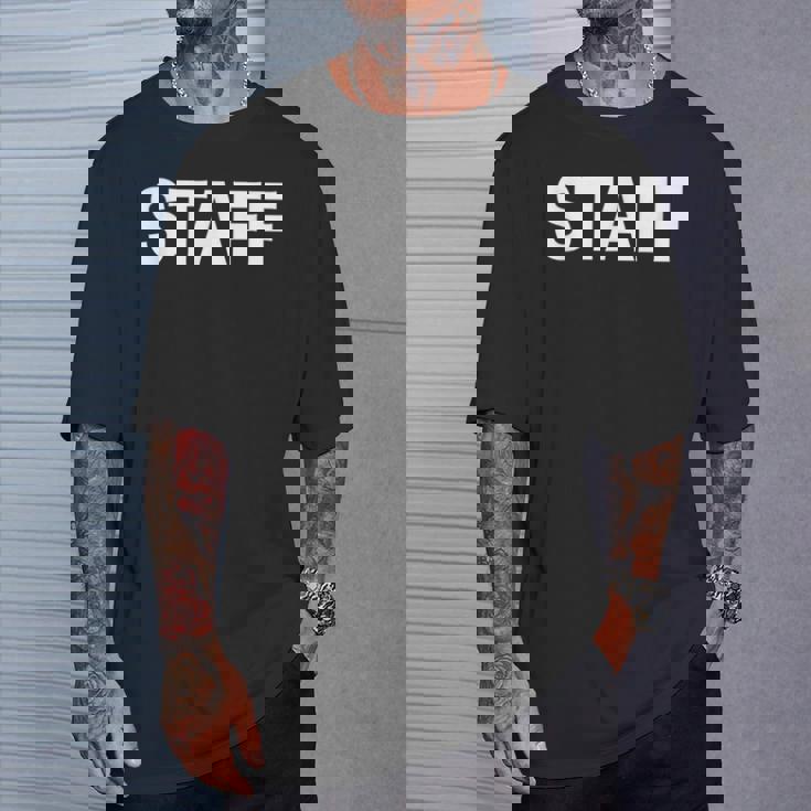 スタッフtaff ユニフォーム（ホワイト 白）【ワーク・イベント】係員・警備 衣装 文字 Tシャツ 彼への贈り物