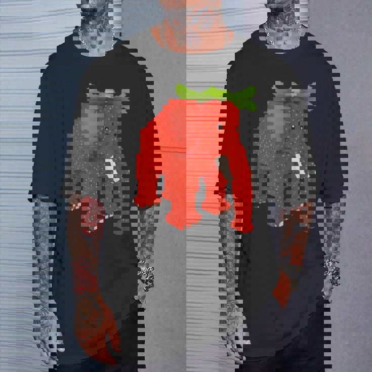 ストロベリーエレファントスティールブレインロットシークレットレアビデオゲーム Tシャツ 彼への贈り物