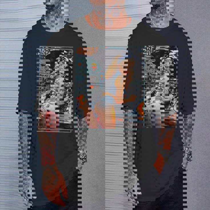 セクシーガールグラフィックtシャツ セクシーなブロンドメカニックピンナップガール Tシャツ 彼への贈り物