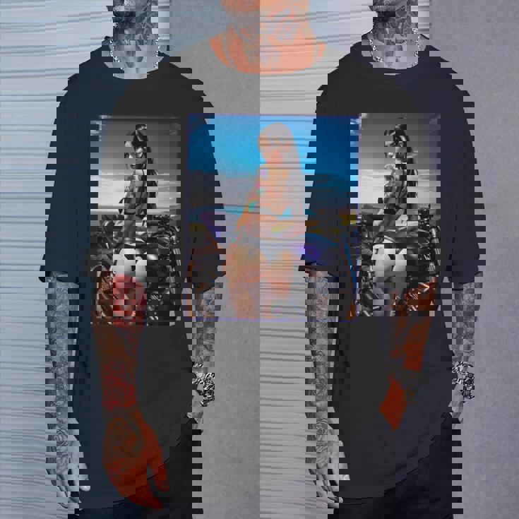 セクシーガールグラフィックtシャツ セクシーなラティーナガール&バイクビーチ。 長袖tシャツ Tシャツ 彼への贈り物