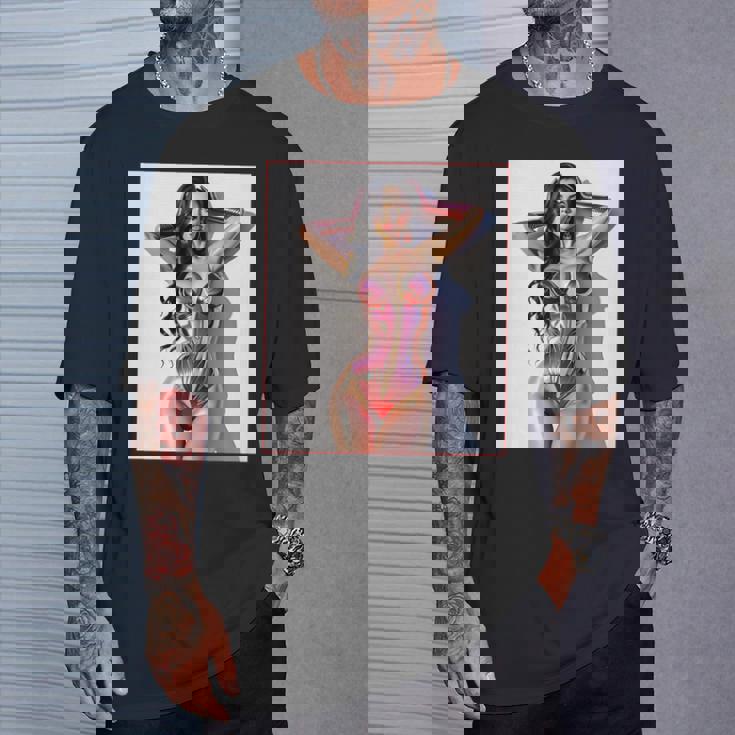 セクシーガールグラフィックtシャツ セクシー巨乳sfピンナップガール 長袖tシャツ Tシャツ 彼への贈り物