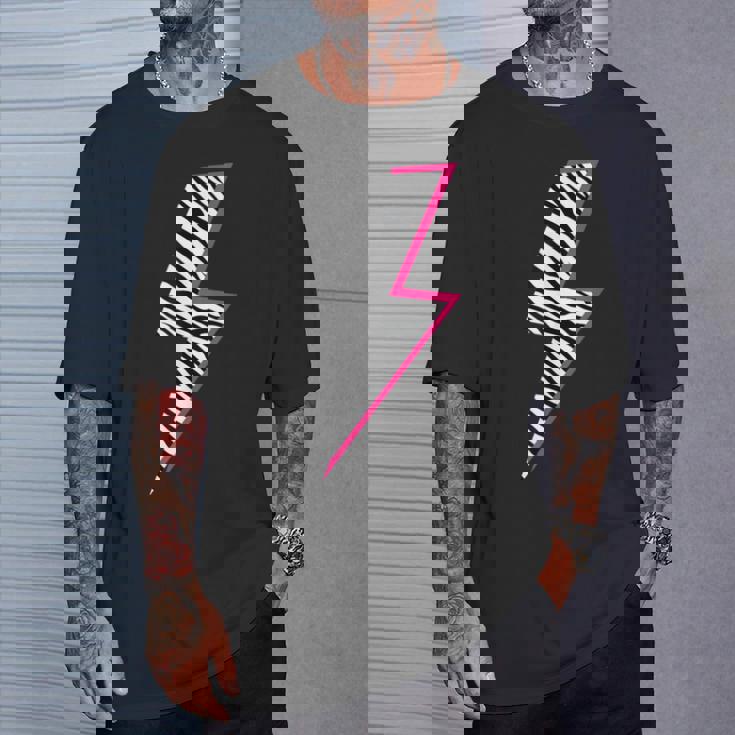 ゼブラ ピンク 稲妻 Tシャツ 彼への贈り物