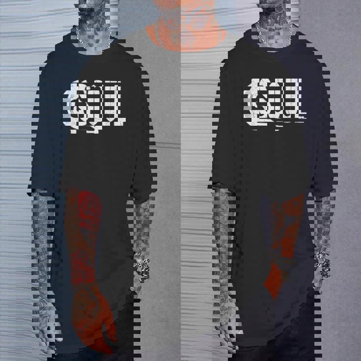 ソウルレコード ジャズ ファンク ターンテーブル ビニールミュージック サクソフォン ピアノ Tシャツ 彼への贈り物