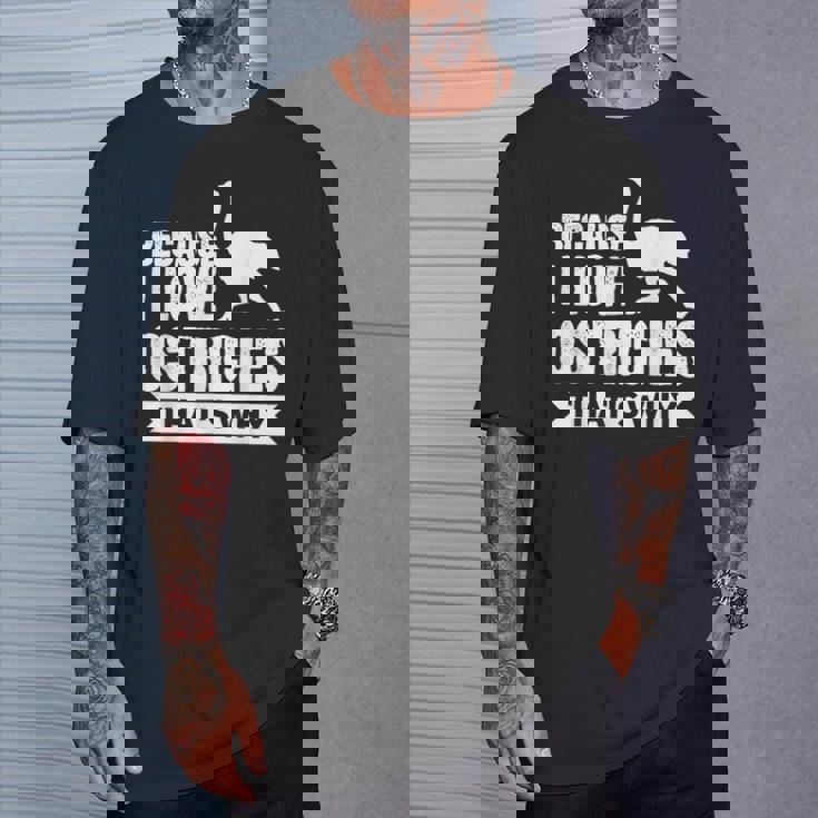 ダチョウが大好きだからだからダチョウ Tシャツ 彼への贈り物