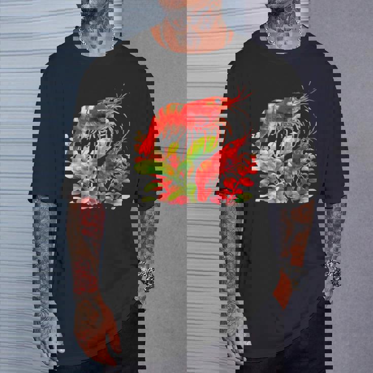 チェリーエビ 水草 水槽 淡水エビ Tシャツ 彼への贈り物