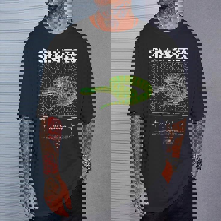 テンプルピットバイパースネークストリートウェア爬虫類キーパー 長袖tシャツ Tシャツ 彼への贈り物