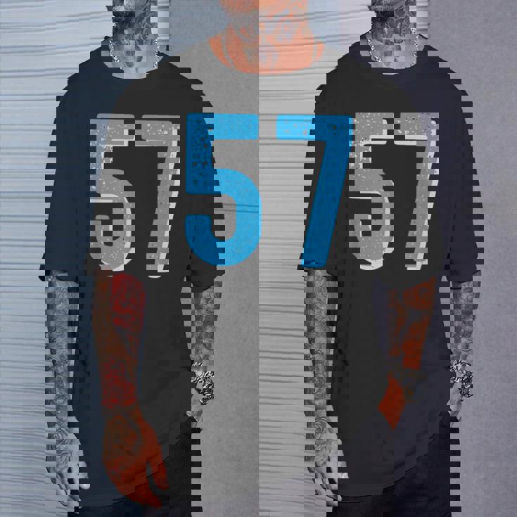 ナンバー 57 スポーツブルーナンバー Tシャツ 彼への贈り物