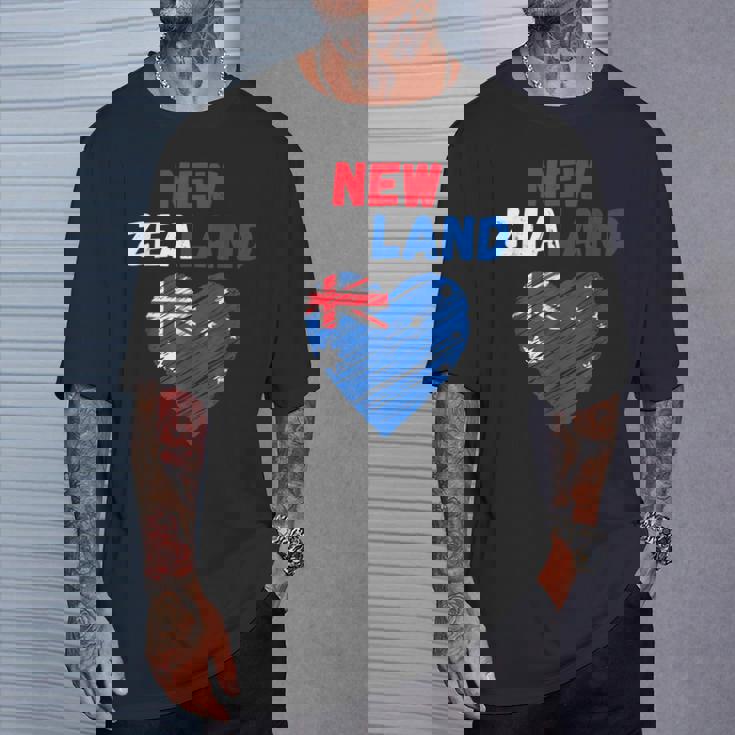 ニュージーランド国旗 ホリデーハート ニュージーランド国旗 Tシャツ 彼への贈り物