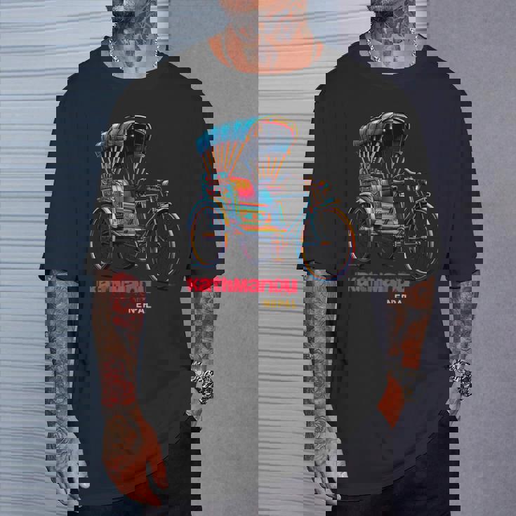 ネパール 自転車 リッチショウ お土産 ネパール カトマンズ Tシャツ 彼への贈り物