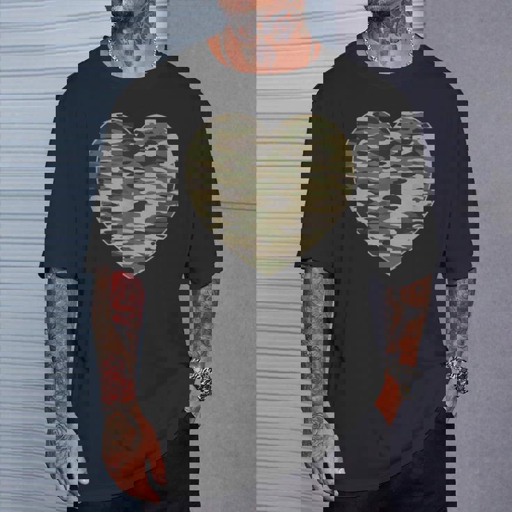 ハート迷彩服 レディース メンズ 迷彩 ミリタリー タクティカル Tシャツ 彼への贈り物