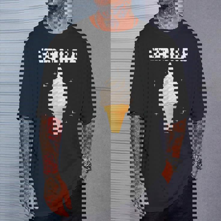 バニラ アイスクリーム コーン ジェラート スイートデザート 冷凍食品 Tシャツ 彼への贈り物