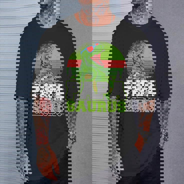 メンズ パパサウルス 恐竜 パパザウルス 父 誕生 誕生日 Tシャツ 彼への贈り物