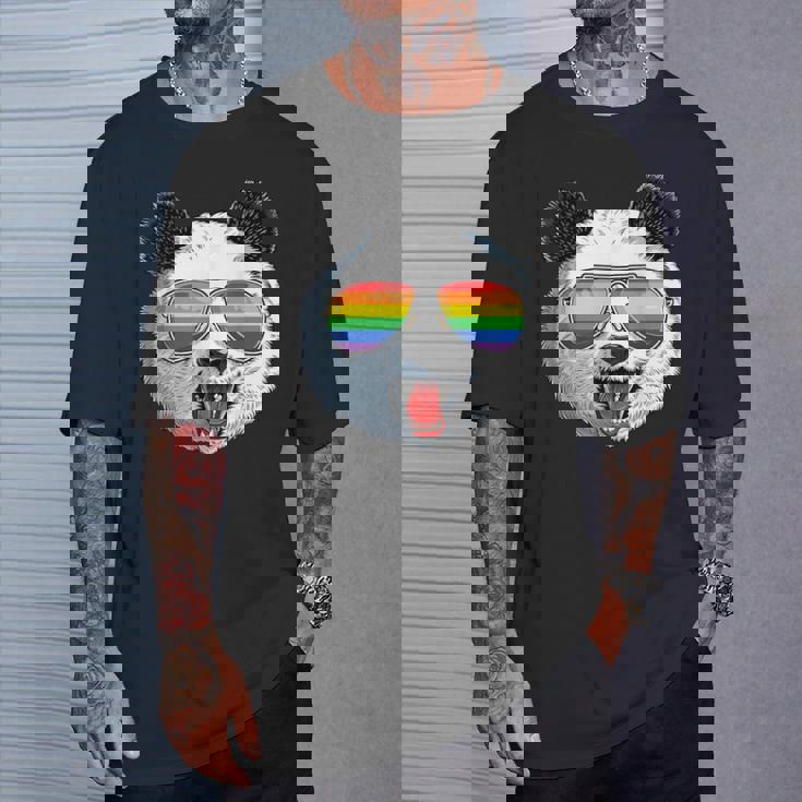 パンダ ゲイプライド Lgbt レインボーフラッグ サングラス Lgbtqギフト Tシャツ 彼への贈り物