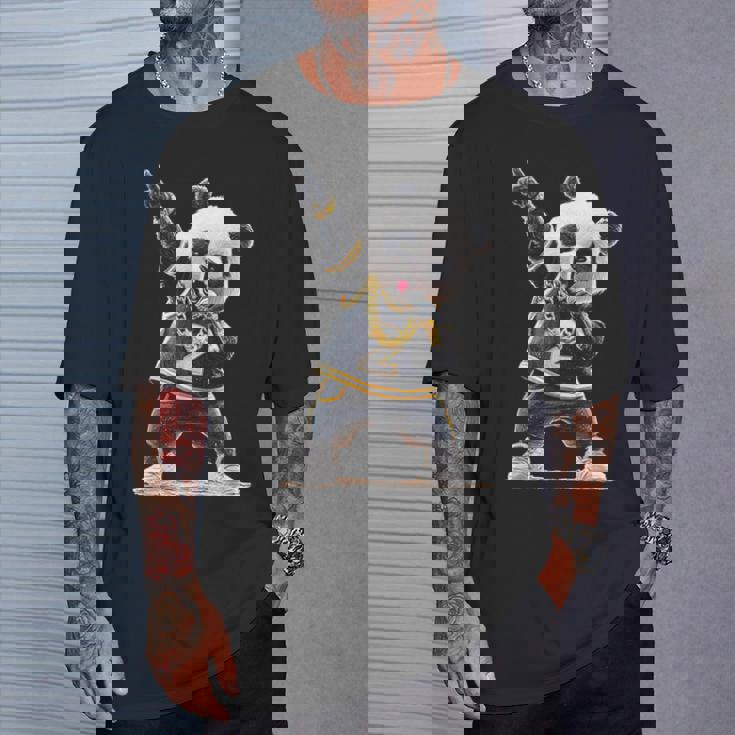 パンダ ホールドマイク 歌う ダンス 動物 グラフィック パンダ Tシャツ 彼への贈り物