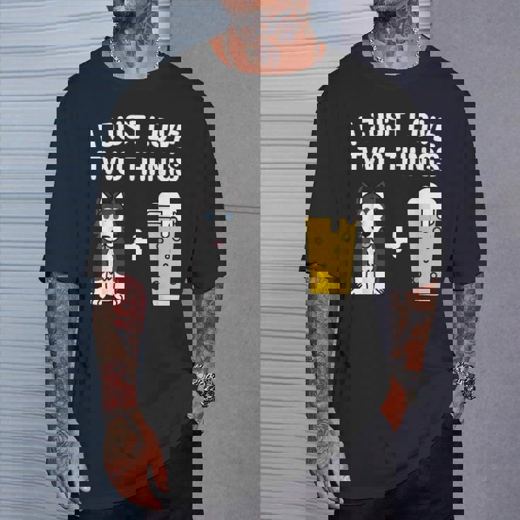 ビールシベリアン・ハスキー犬 Tシャツ 彼への贈り物