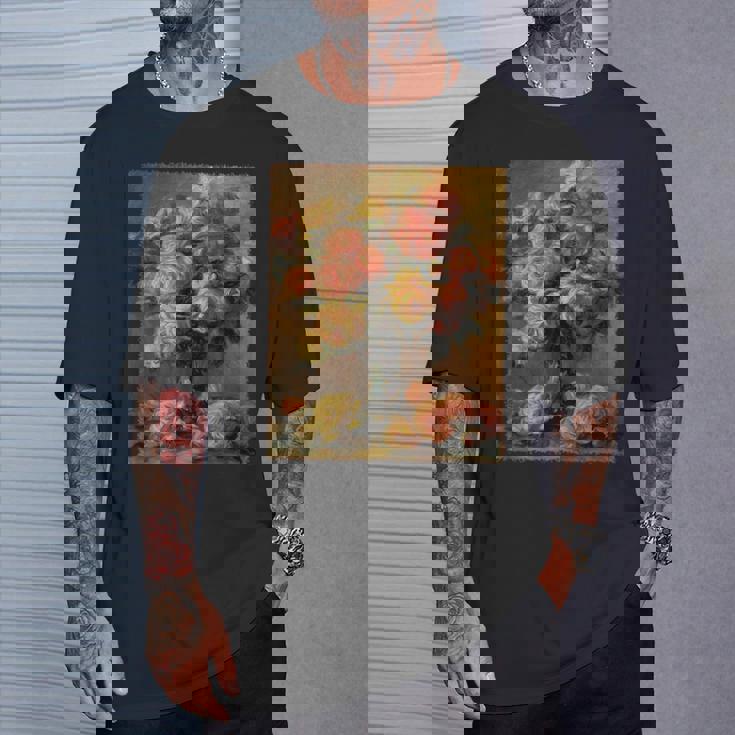 ピエール・オーギュスト・ルノワール作「花瓶の中のバラ」 ガーデンフラワー Tシャツ 彼への贈り物