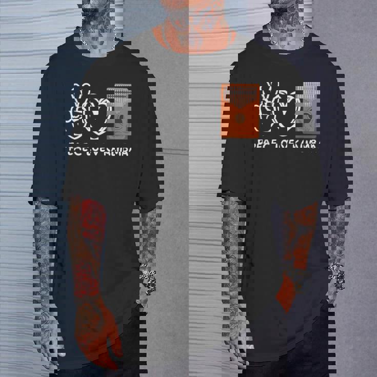 ピース、ラブカリンバレトロカリンバラバー Tシャツ 彼への贈り物