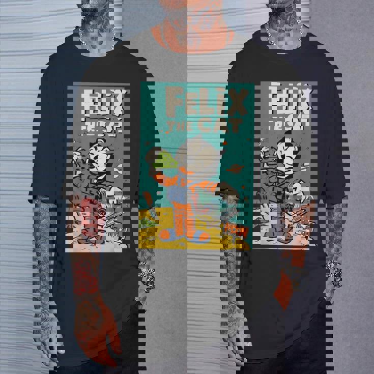 フェリックス・ザ・キャット・ムーン・ドリーマー レトロ1920年代天体アニメーション Tシャツ 彼への贈り物