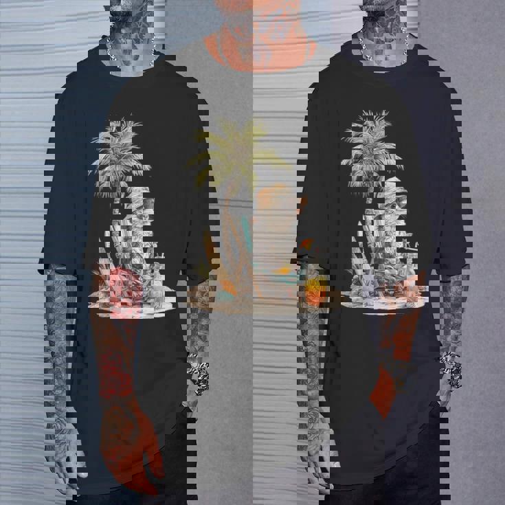 フェレット 果物 スキムボード ビーチツリー 動物 モチーフ フェレット Tシャツ 彼への贈り物