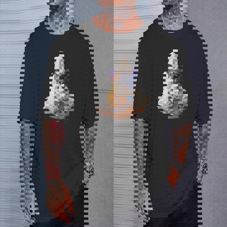 フレンチブルドッグ 犬 アイスクリームを食べる犬 面白い かわいい Tシャツ 彼への贈り物