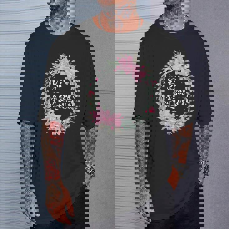 フローラル 86歳 誕生日 男性 女性 86歳 誕生日 Tシャツ 彼への贈り物