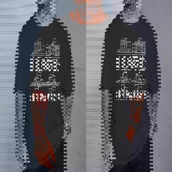 ブダペスト ハンガリー 街並み地図 旅行 Tシャツ 彼への贈り物