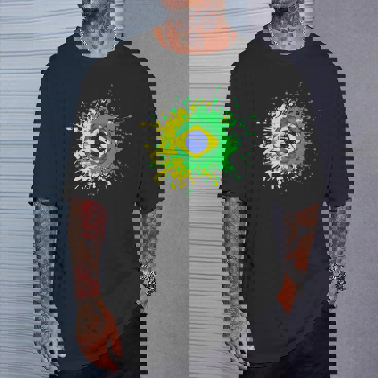 ブラジルの旗が付いたブラジルのバレーボール Tシャツ 彼への贈り物