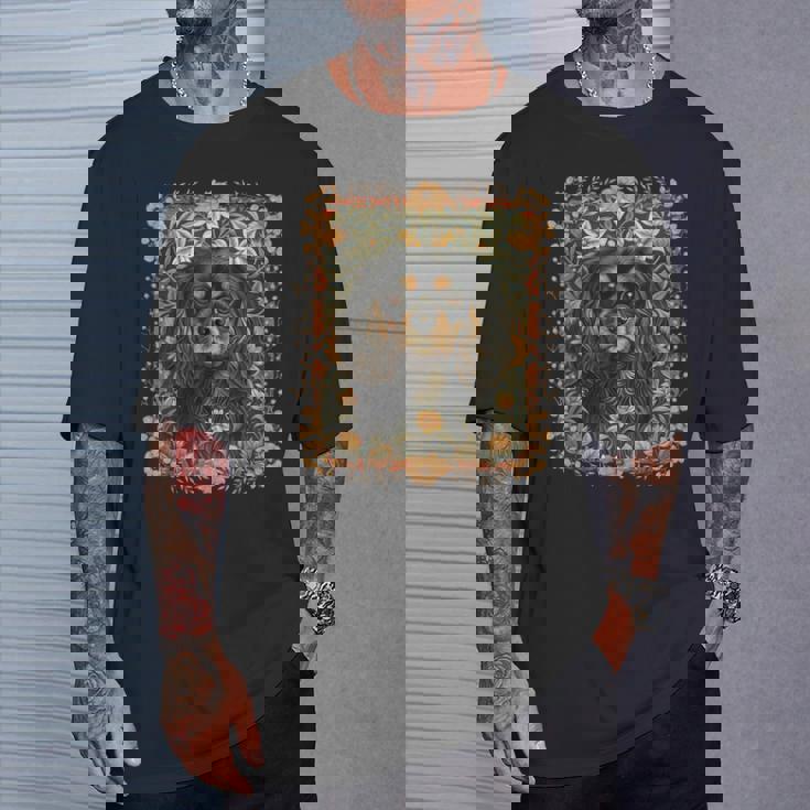 ブラックとタン キャバリア王チャールズ スパニエル ヴィンテージ Tシャツ 彼への贈り物