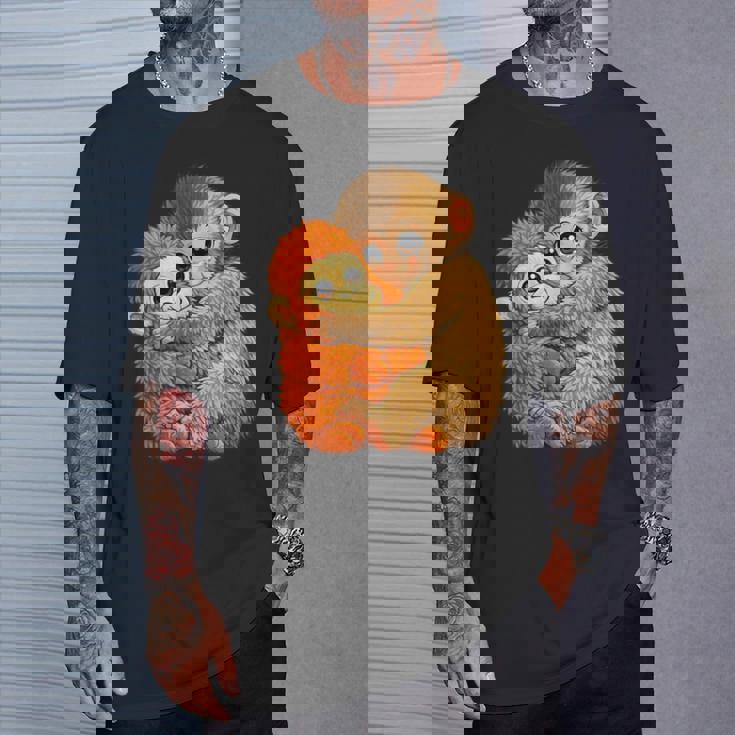 ベビーモンキーパンチ 面白い猿のぬいぐるみミーム Tシャツ 彼への贈り物