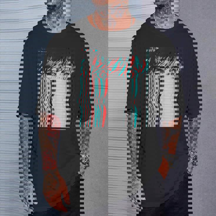 ベーパーウェーブ美的アニメ少女レトロ原宿aporwave Tシャツ 彼への贈り物