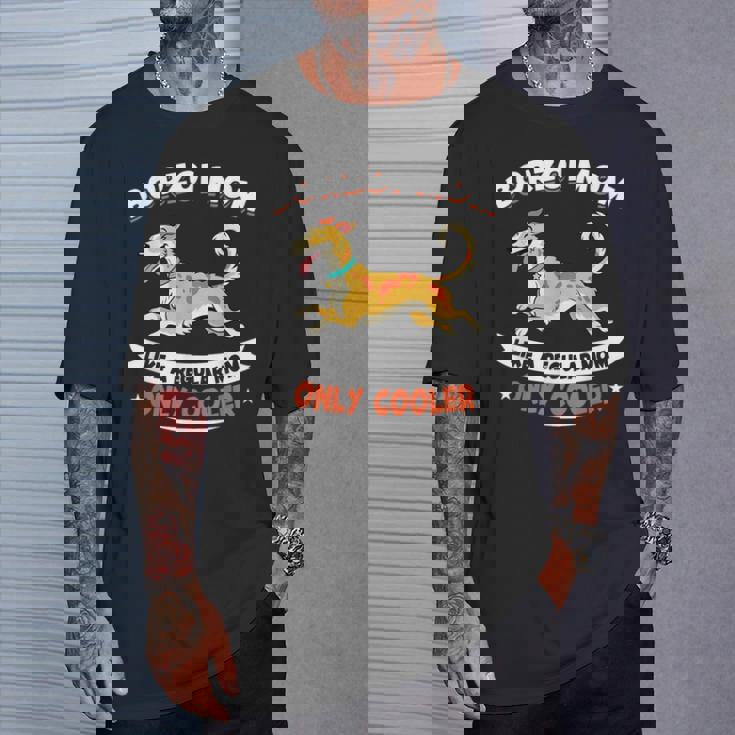 ボルゾイママ、まるで普通のママ専用クーラー-ボルゾイ犬 Tシャツ 彼への贈り物