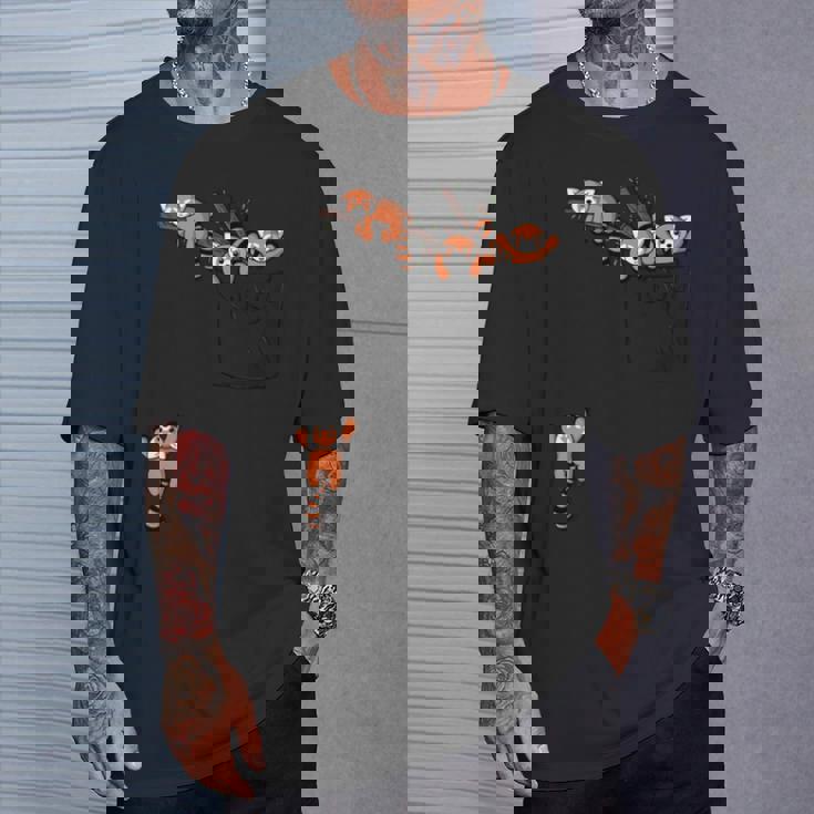 ポケットシリーズ かわいいレッサーパンダ くまの遊び 長袖tシャツ Tシャツ 彼への贈り物