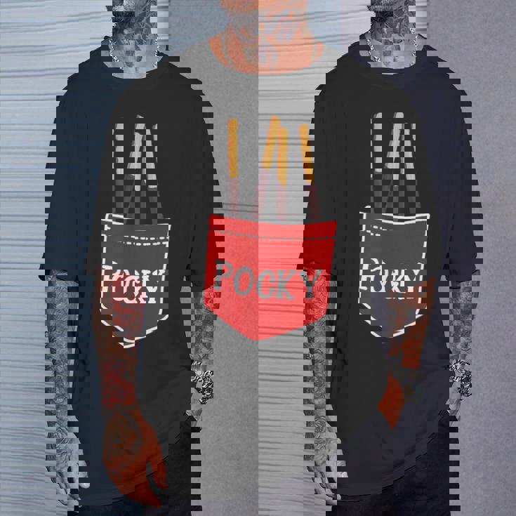 ポッキーポケット チョコレート ジャパン デザート 楽しいギフト Tシャツ 彼への贈り物