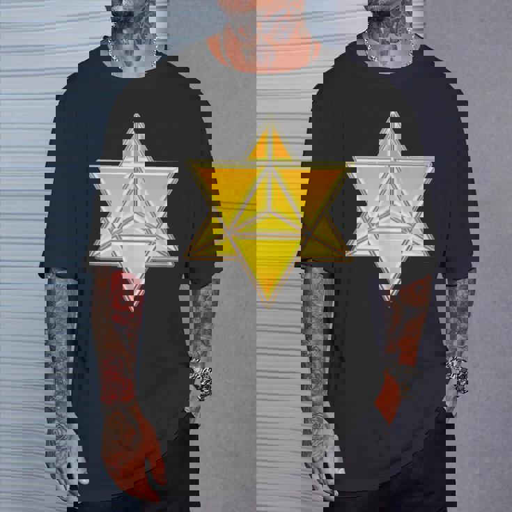 マカバ神聖幾何学ヨガスピリチュアリティ瞑想トレンド Tシャツ 彼への贈り物