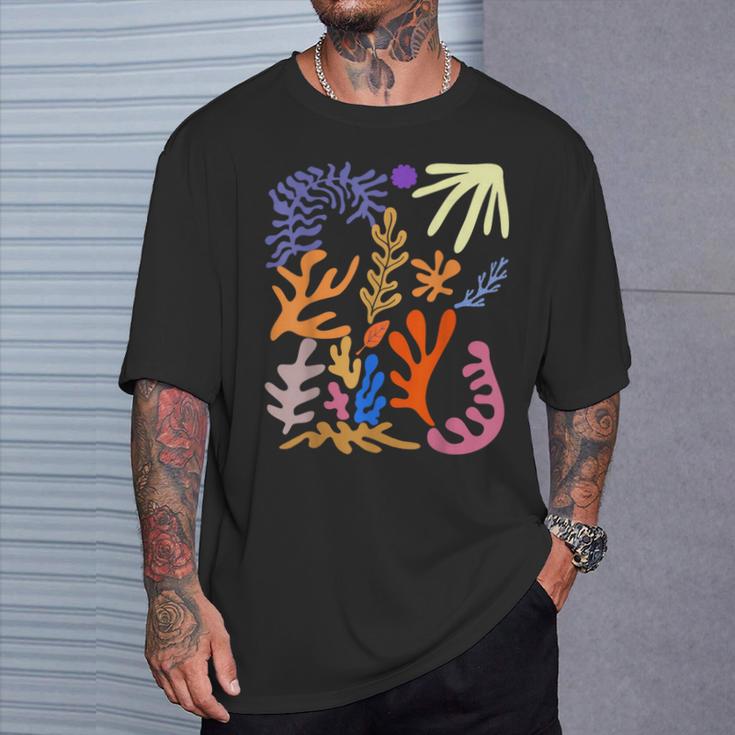 マティス 絵画 美的 花 人工抽象 秋 Tシャツ 彼への贈り物