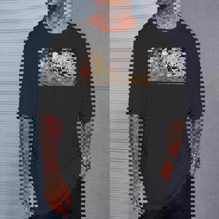 ミツクニ スケルトンスペクターに逆らう 歌川国芳作 Tシャツ 彼への贈り物