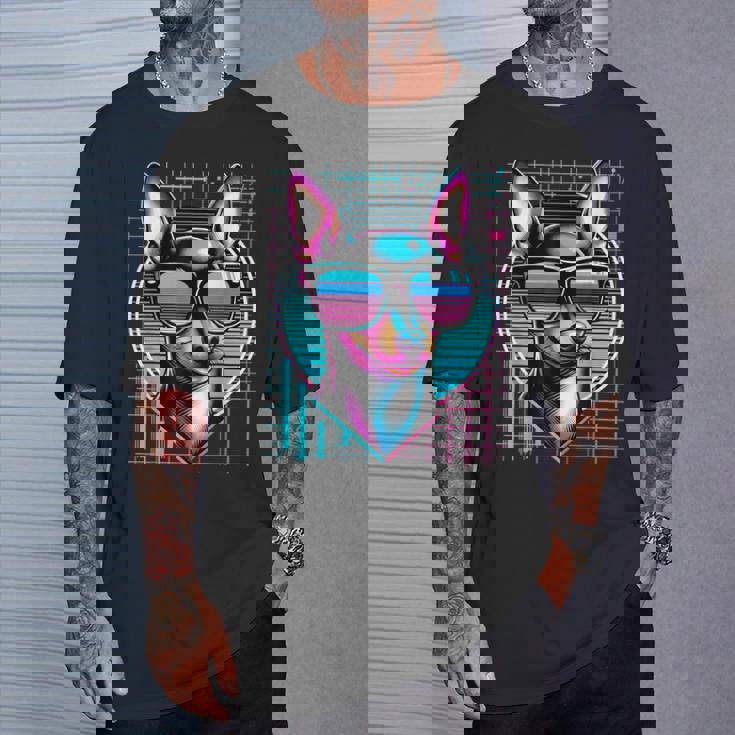 メンズ レディース ミニピン ヴェイパーウェーブ ミニチュア ピンシャー好き Tシャツ 彼への贈り物