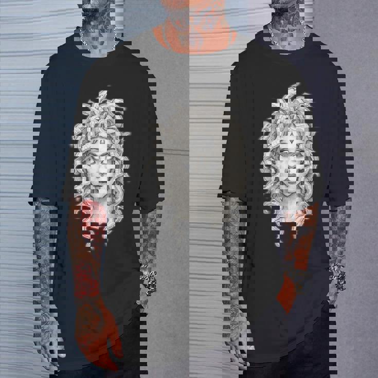 メデューサ ゴシック 女神 蛇 タトゥー Tシャツ 彼への贈り物