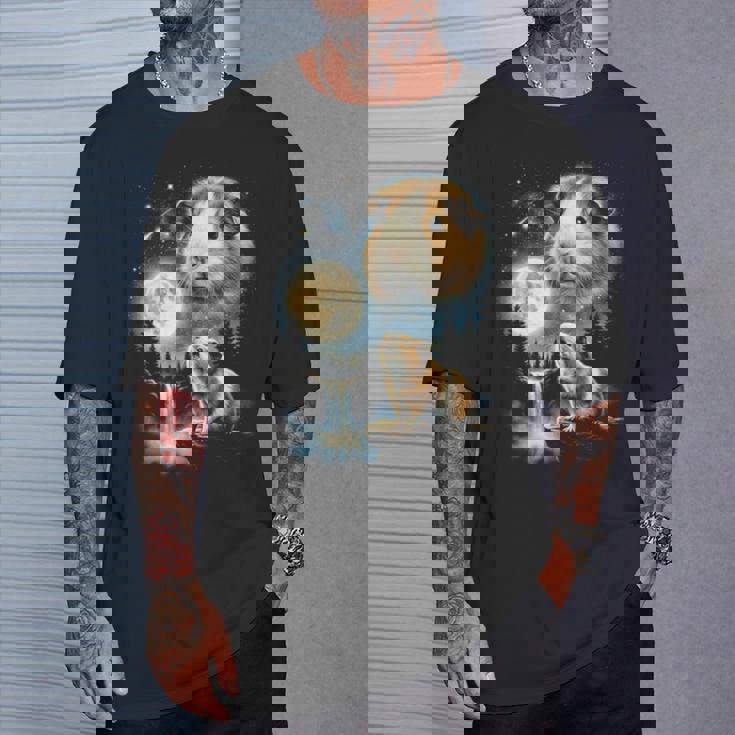 モルモット ハウリング トゥ ザ ムーン ミーム 面白い 90年代 モルモット 長袖tシャツ Tシャツ 彼への贈り物