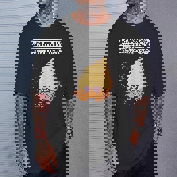 ヤドカリの解剖学 面白い カワイイ ヤドカリ チビ Tシャツ 彼への贈り物