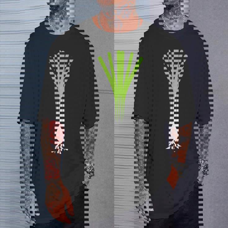 ユーモアリークミニマリスト野菜シンプルなネギ Tシャツ 彼への贈り物