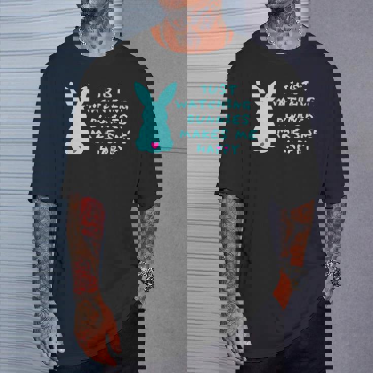 リサイズ ただうさぎを見てるだけで、幸せな気持ちになる Bunny Bunnies Rabit Happy うさぎ Tシャツ 彼への贈り物