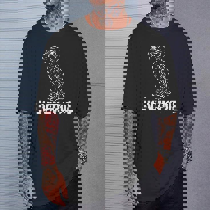 リバプール イングランド リバード Zine インク ホワイトプリント Tシャツ 彼への贈り物